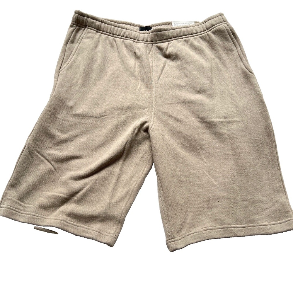 H&M Sweat Shorts Mens Large L Beige Drawstring Elastic Waistband Pockets NWT New